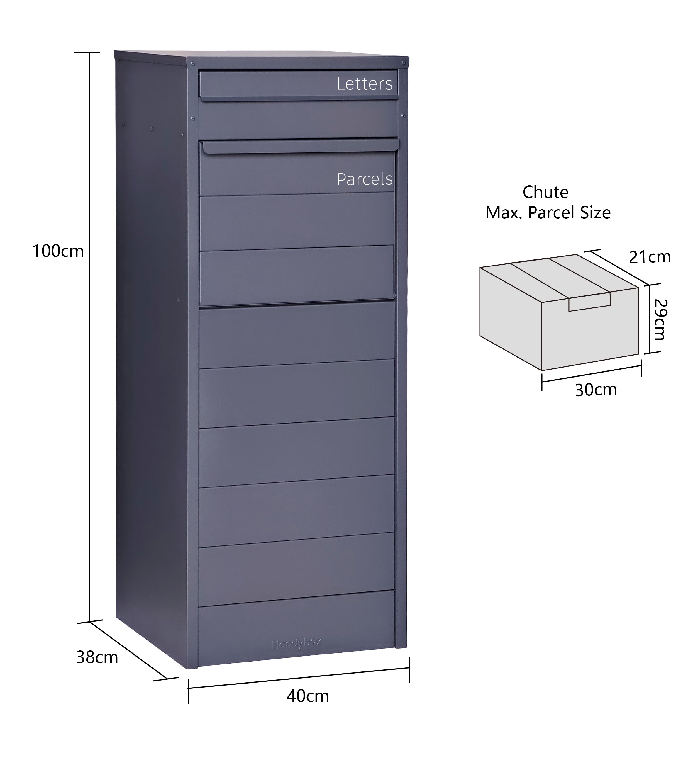 Crocodile 26 Freestanding Large Parcel and Mail Letterbox Ironstone PRESALE DUE MID DECEMBER