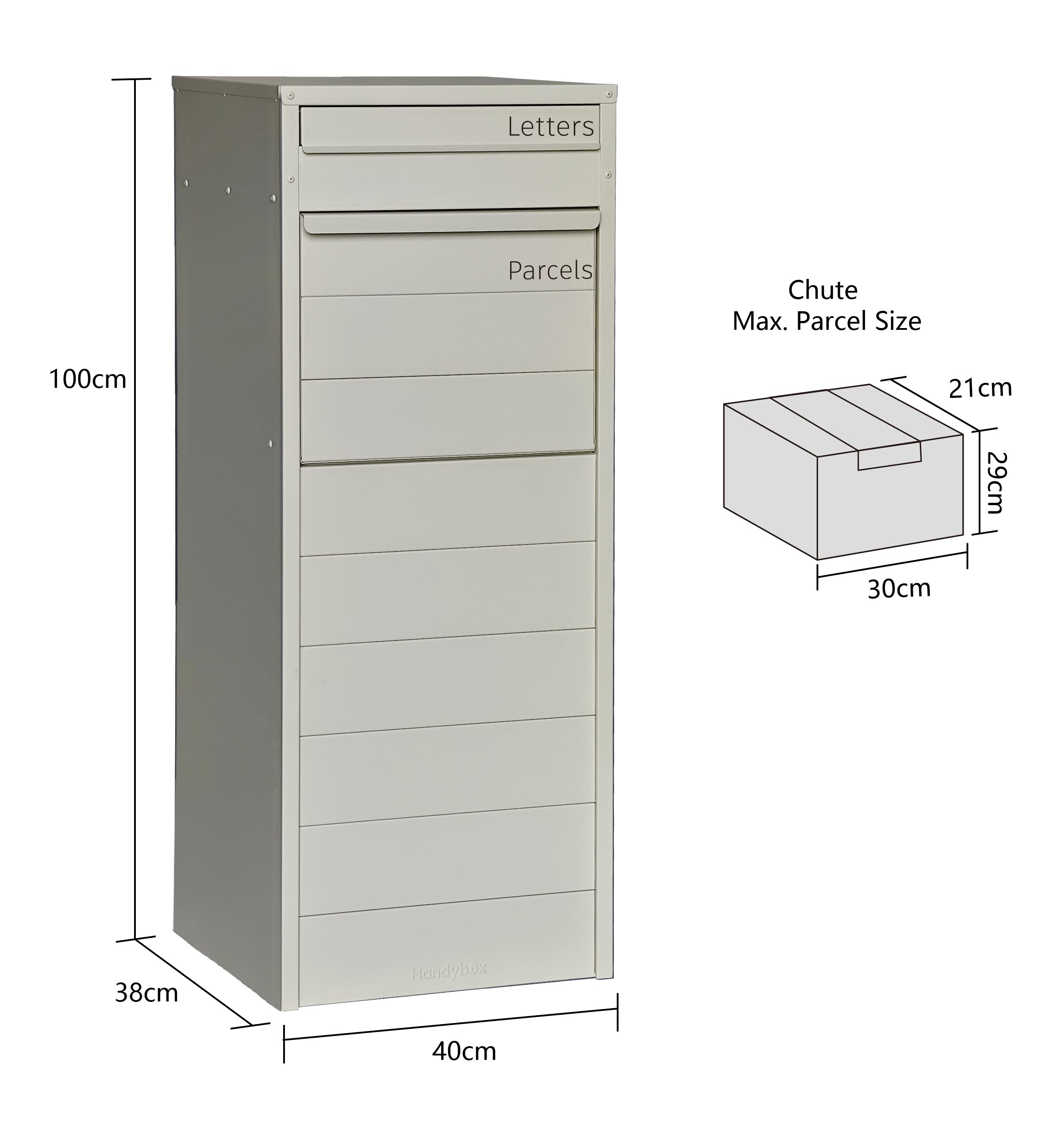 Crocodile 26 Freestanding Large Parcel and Mail Letterbox Surfmist PRESALE DUE MID DECEMBER