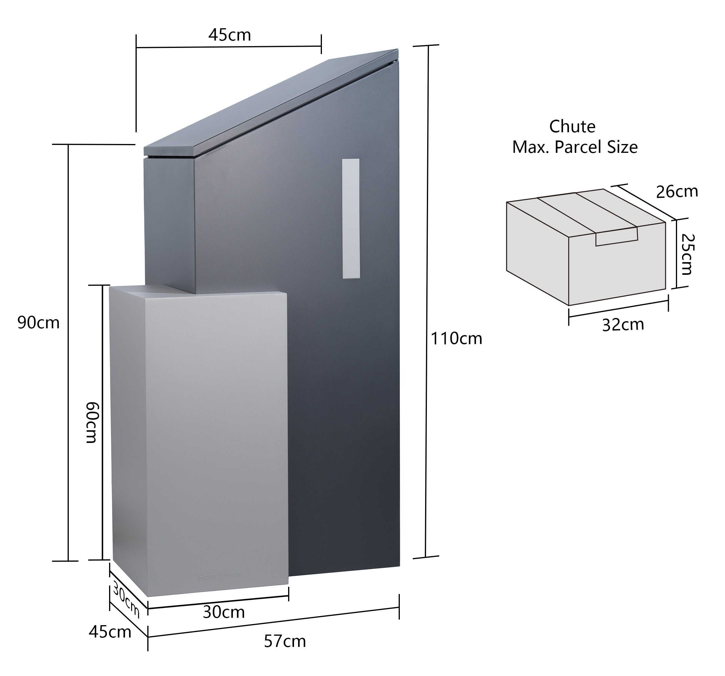 Pelican Freestanding Large Parcel and Mail Letterbox by HandyBox