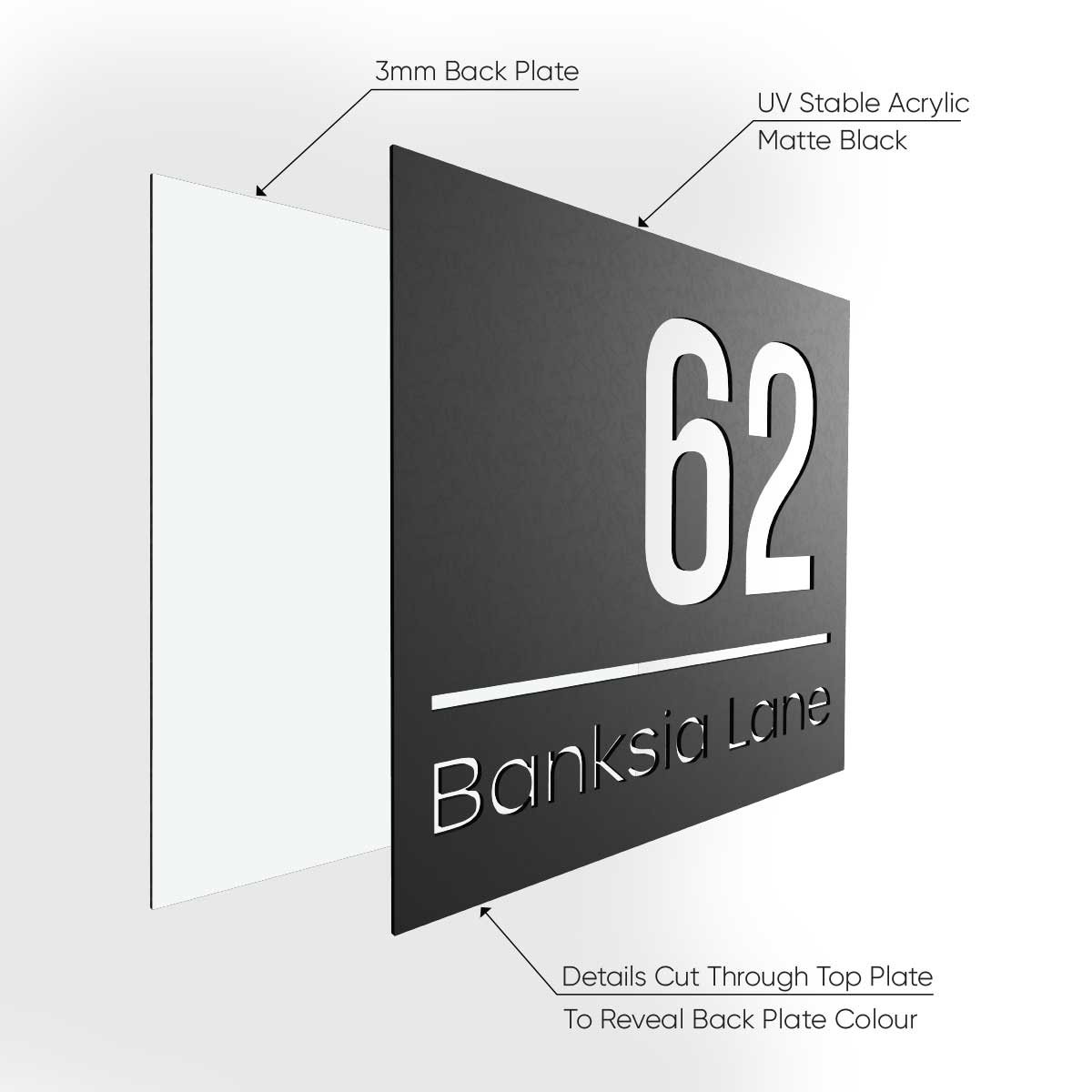 Square House Number Plaque – BUCKLEY - House Number Signs - square-house-number-plaque-buckley - HandyBox