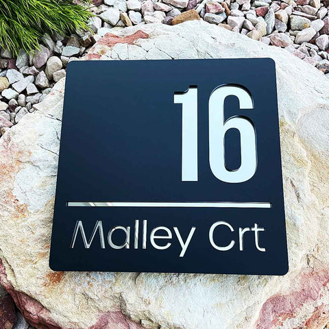 Square House Number Plaque – BUCKLEY - House Number Signs - square-house-number-plaque-buckley - HandyBox