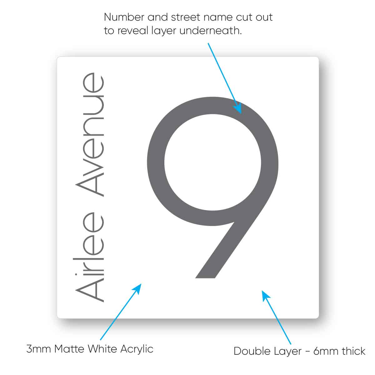White Street Address House Sign - FAIRHAVEN - Street Address Signs - white-street-address-sign-fairhaven - HandyBox