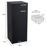Crocodile Freestanding Large Parcel and Mail Letterbox [Black]
