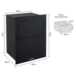 Tassie Devil MAX Brick & Fence Mounted Parcel and Mail Letterbox [Black]