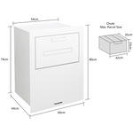 Tassie Devil MAX Brick & Fence Mounted Parcel and Mail Letterbox [White]