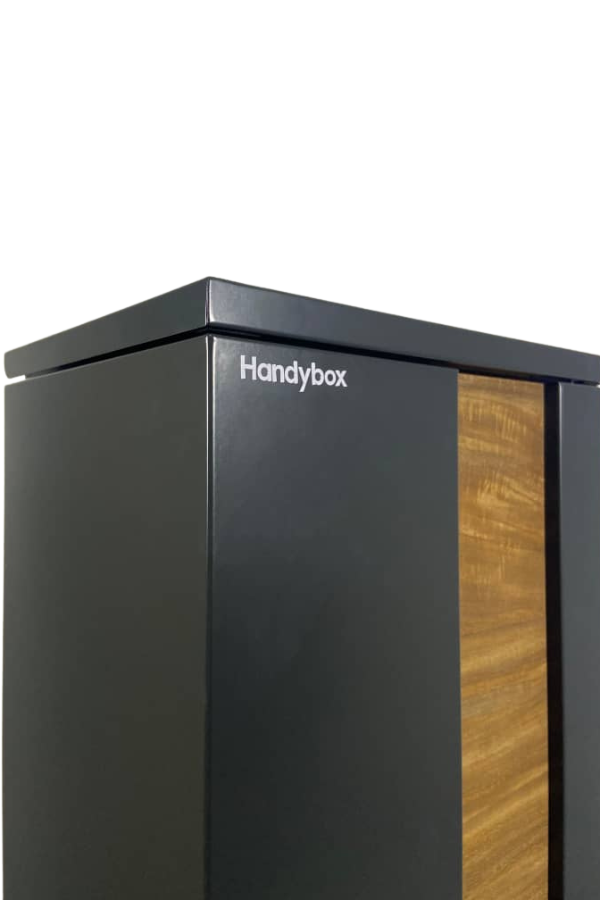 The Monument Colour Freestanding Range by Handybox Parcel Boxes close up of hatch