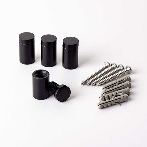 Black Aluminium Standoffs 13mm x 19mm – Pack of 4 - House Sign Standoffs - black-aluminium-standoffs-13mm-x-19mm-pack-of-4 - HandyBox