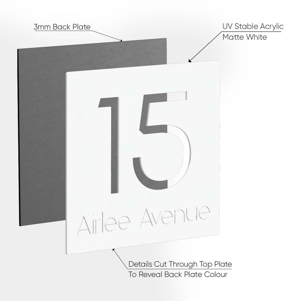 White Street Address House Sign - FAIRHAVEN | HandyBox