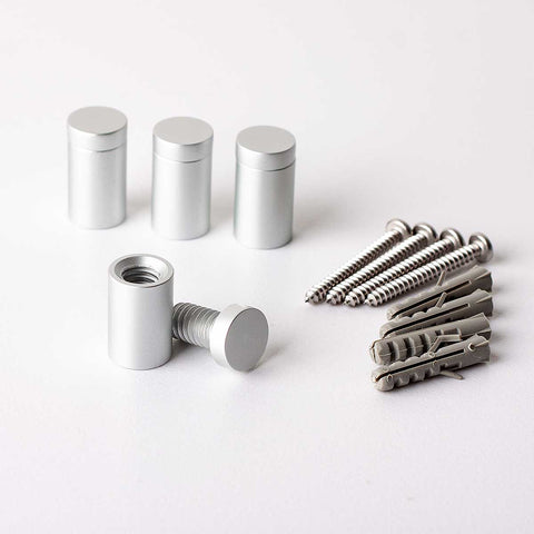 Satin Aluminium Standoffs 13mm x 19mm – Pack of 4 - House Sign Standoffs - satin-aluminium-standoffs-13mm-x-19mm-pack-of-4 - HandyBox